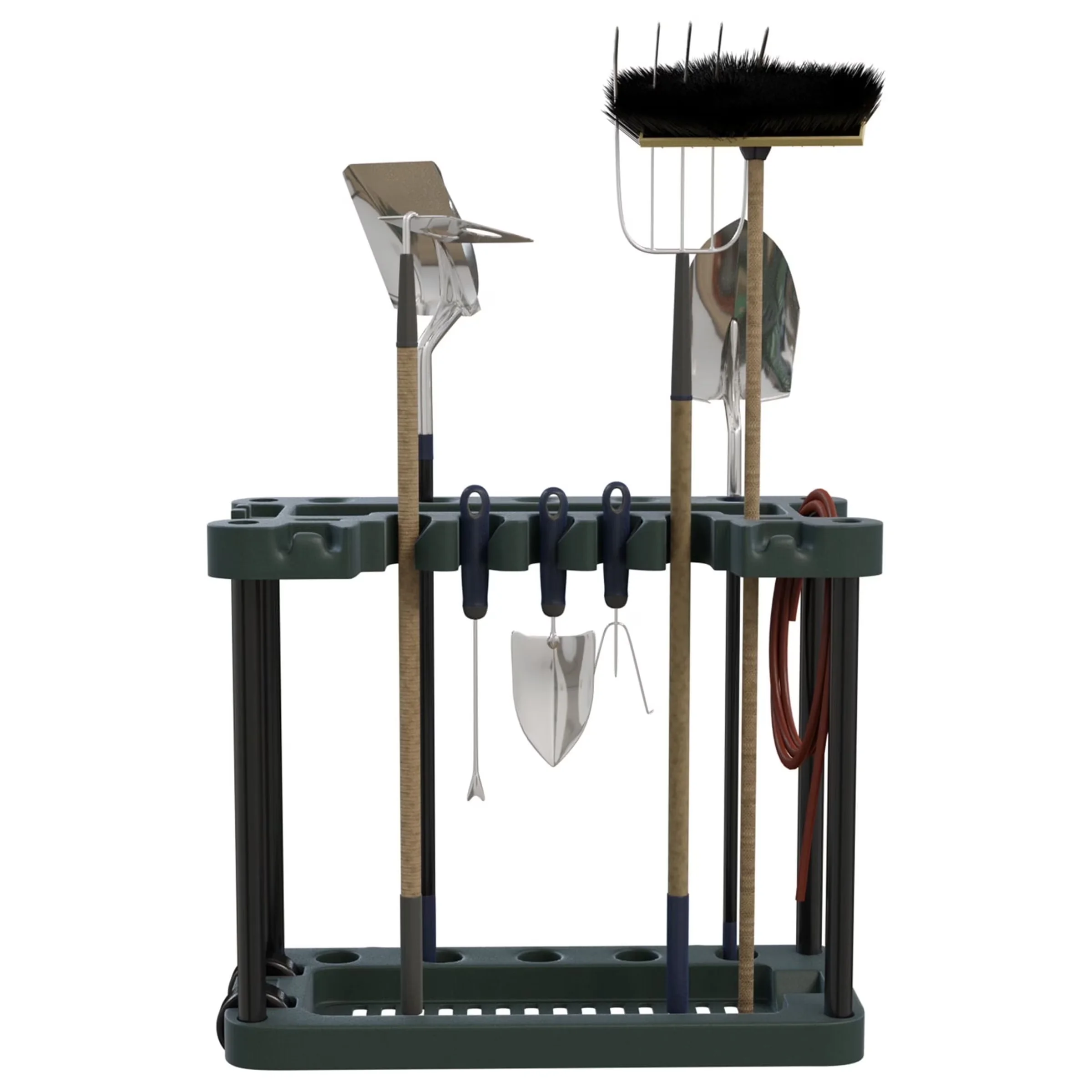 Durable Toolstorage with Portable, Portable Rolling Utility Rack, Garden Tool Organizer - Plastic Black Model 4459A2