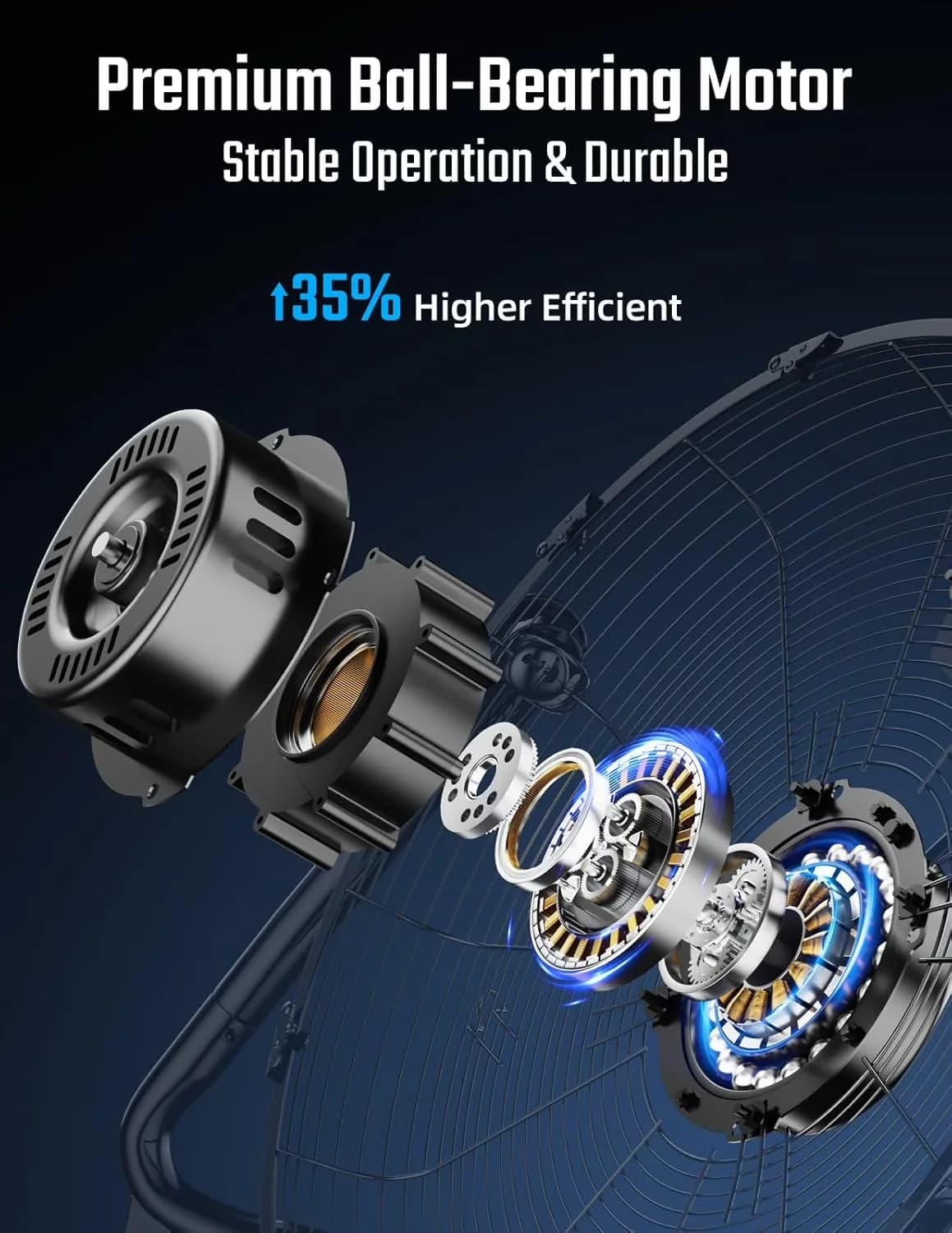 Fans In Cooling Compact with Oscillating, Tilt Mechanism - Metal Black for Home, Commercial Model 6C2BDD