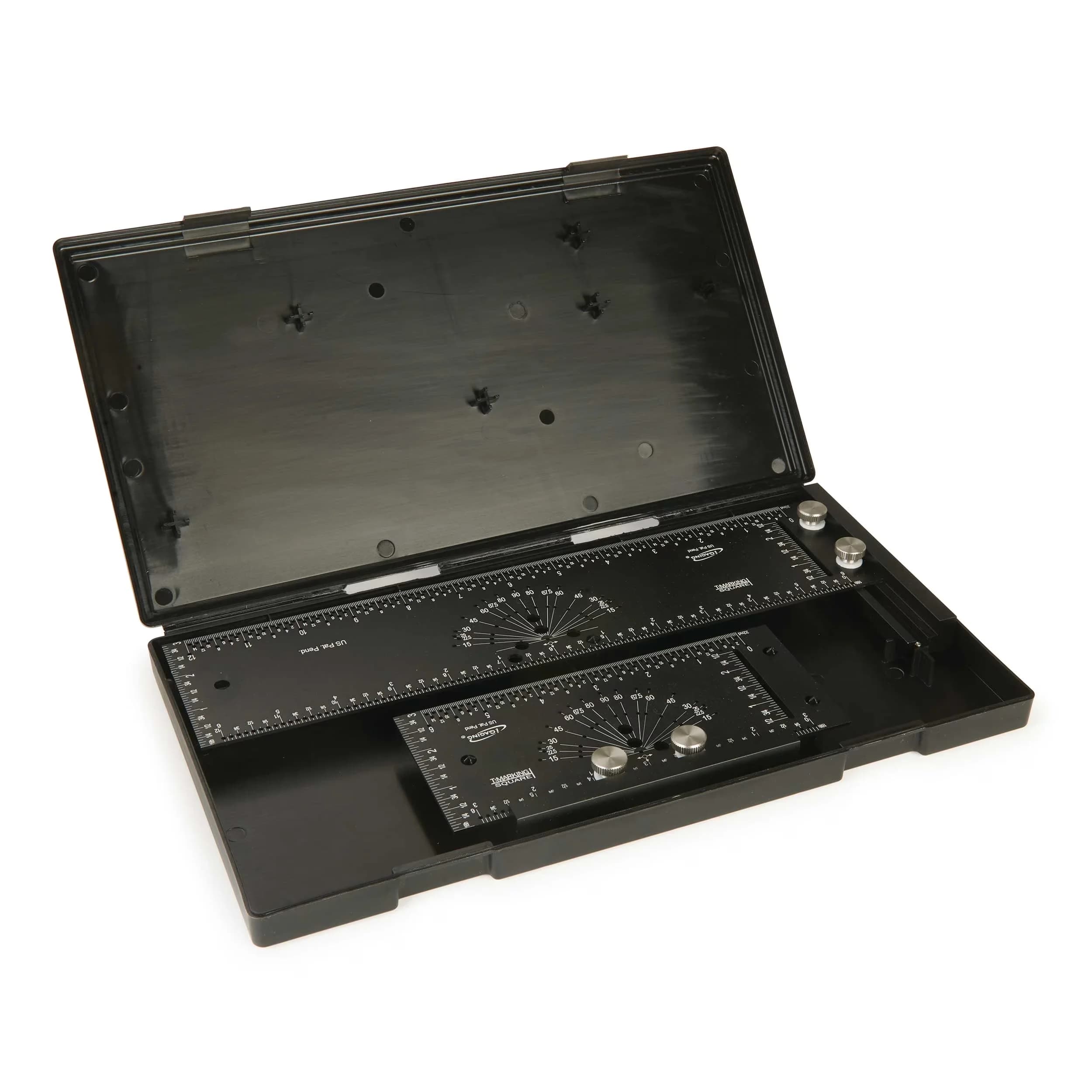 Essential Measuring Layout with Adjustable, T-Marking Square Set - Aluminum Black Model FF75C9