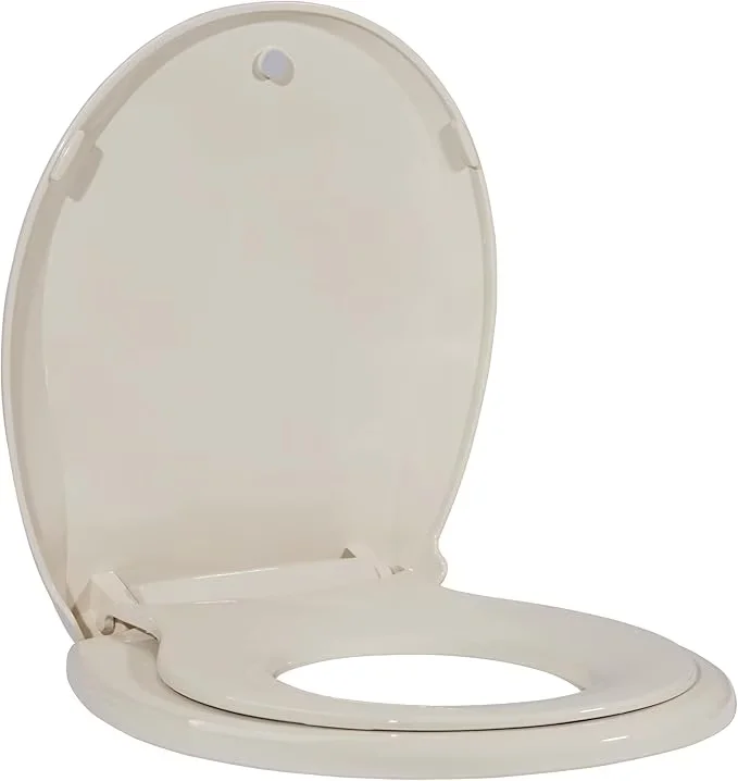 Modern Toilet Seats And Lid with Toddler Potty Training Seat Built-In, Safe PP Material - Bb Brown Model EC4E8A