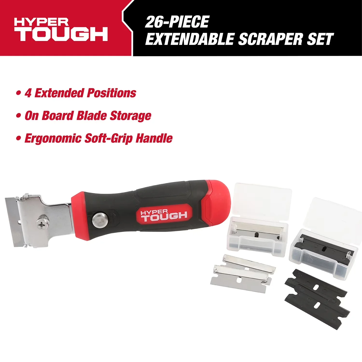 Durable Hand Tool with Easy To Operate, Adjustable, Extendable Razor Blade Scraper - Model 723383