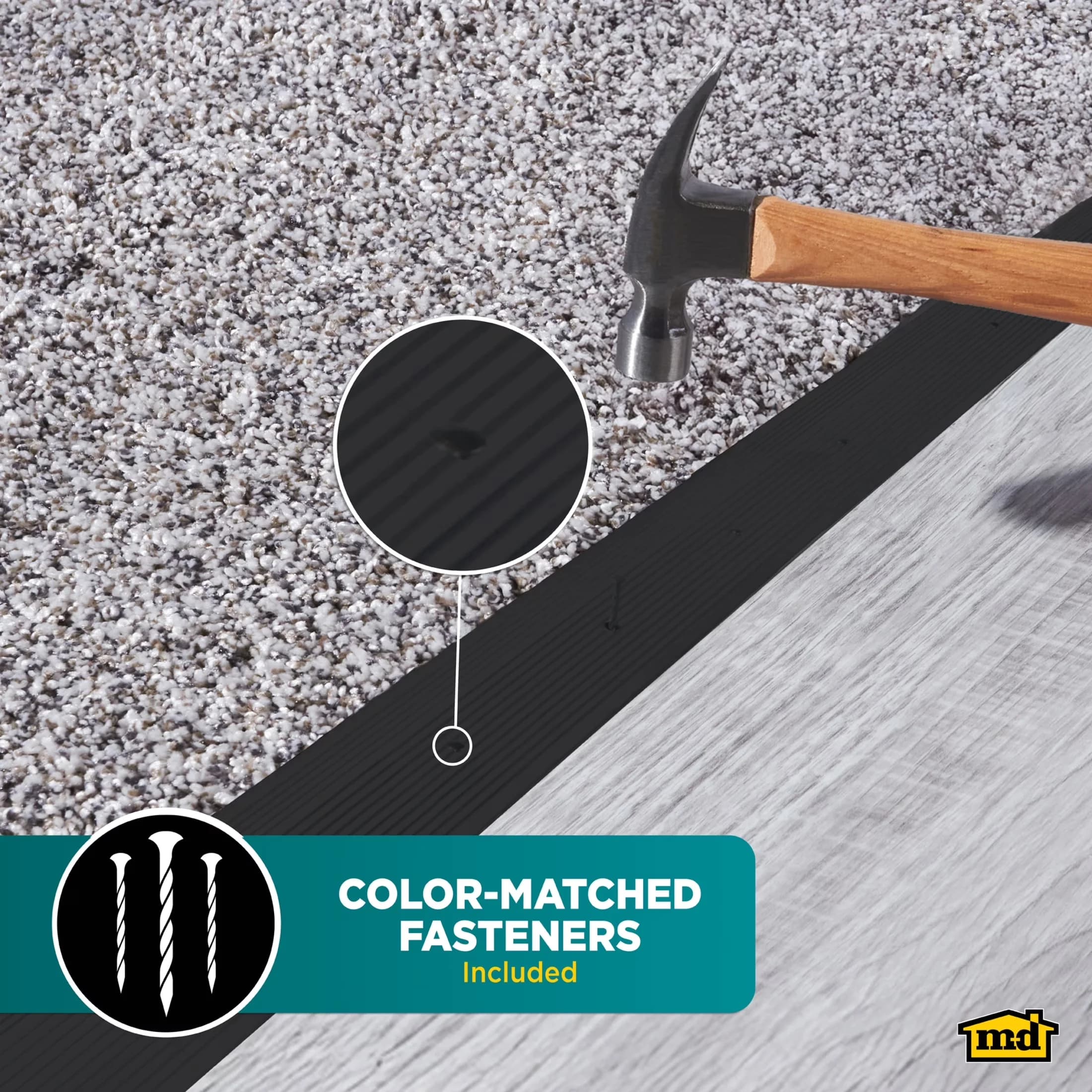 Modern Grey Vinyl Flooring Vinyl Plank Flooring with Durable, Easy Installation, 2 in. W x 36 in. L - Black Aluminum Model 19BC80