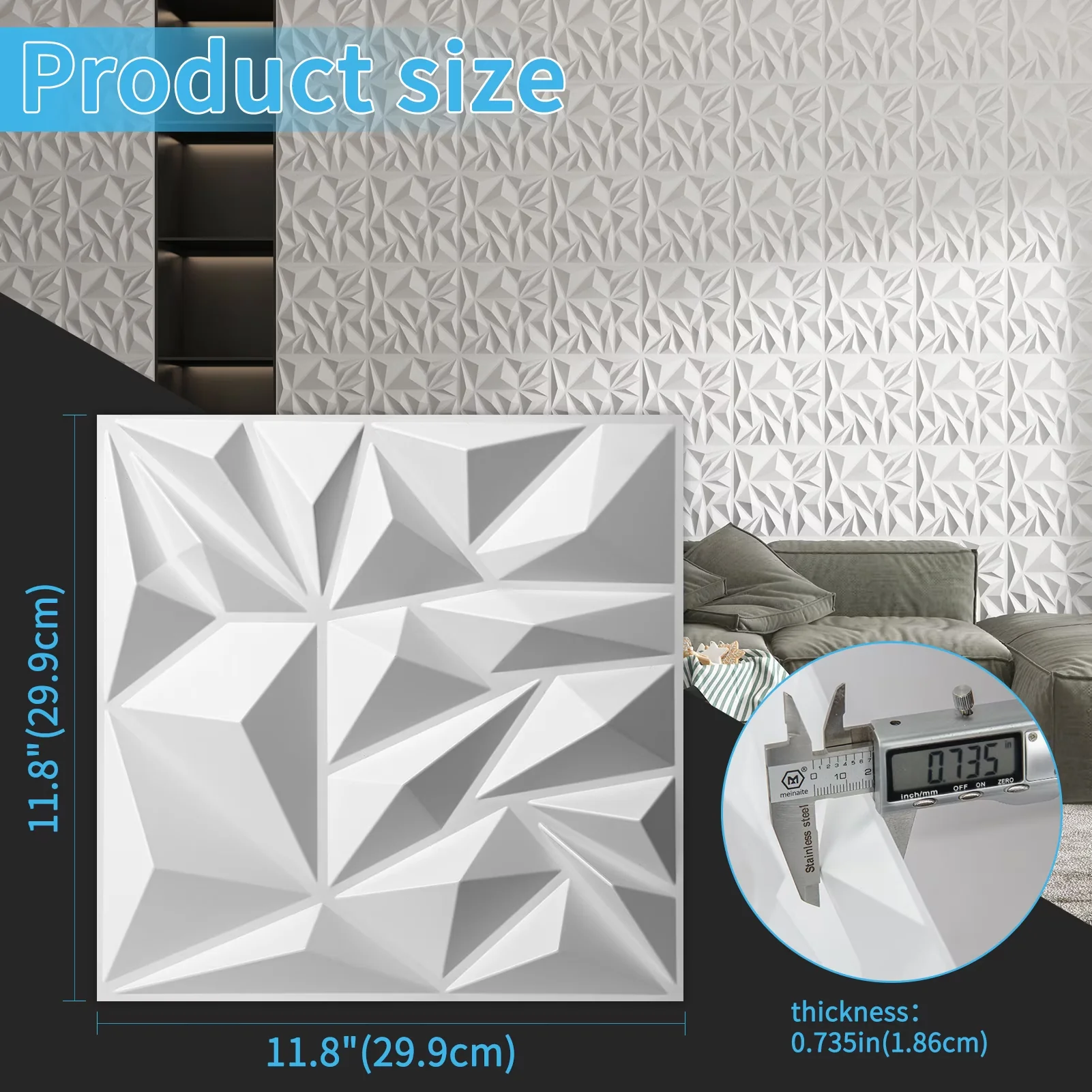 Stylish Wallpaper Wall Decals Wall Covering with Waterproof - White for Home Model 38D9A4