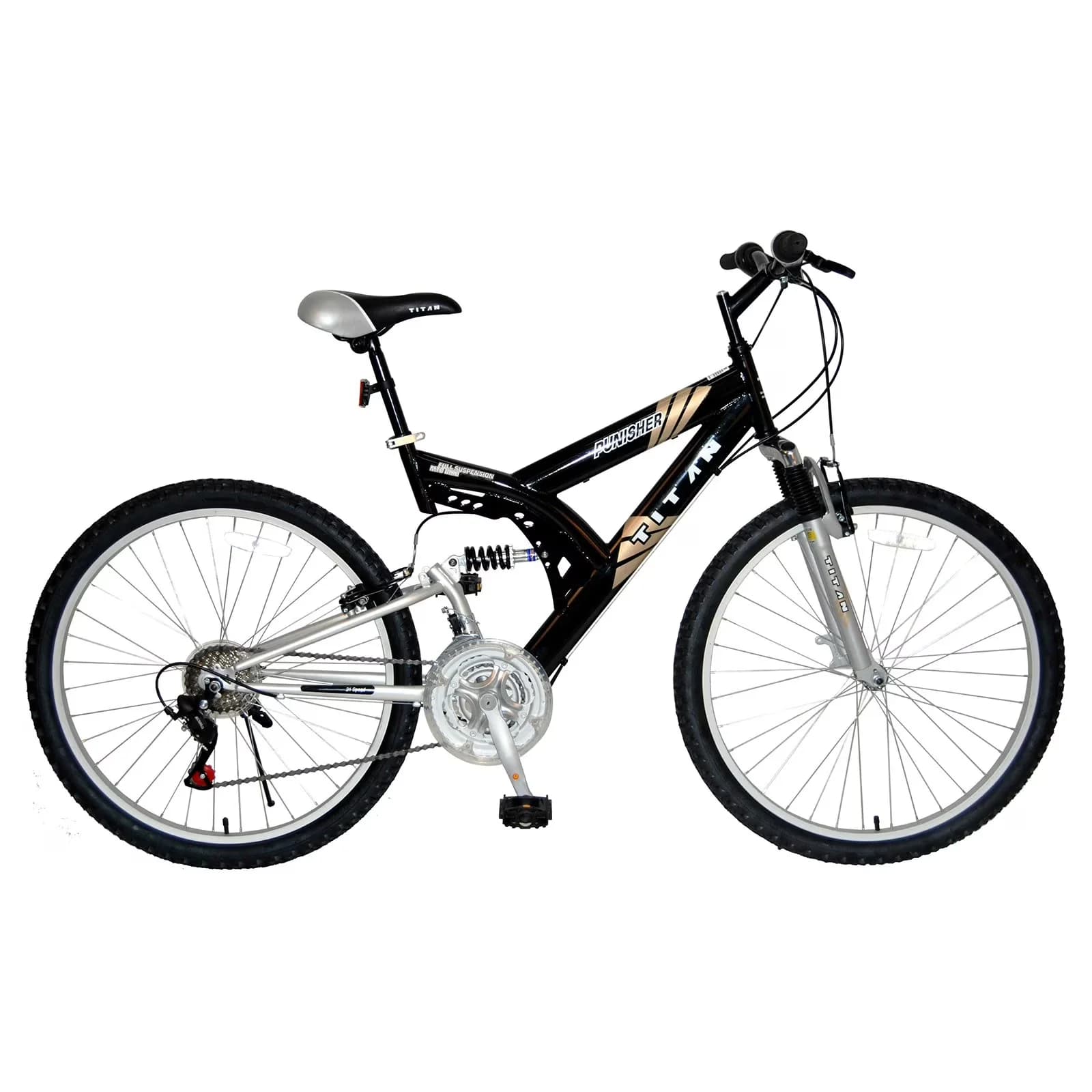Stylish Mountain Bike with Gearing: 21-speed gear system, Frame: 18" frame with a sporty design, Handlebars: PU - Black Model E90F54