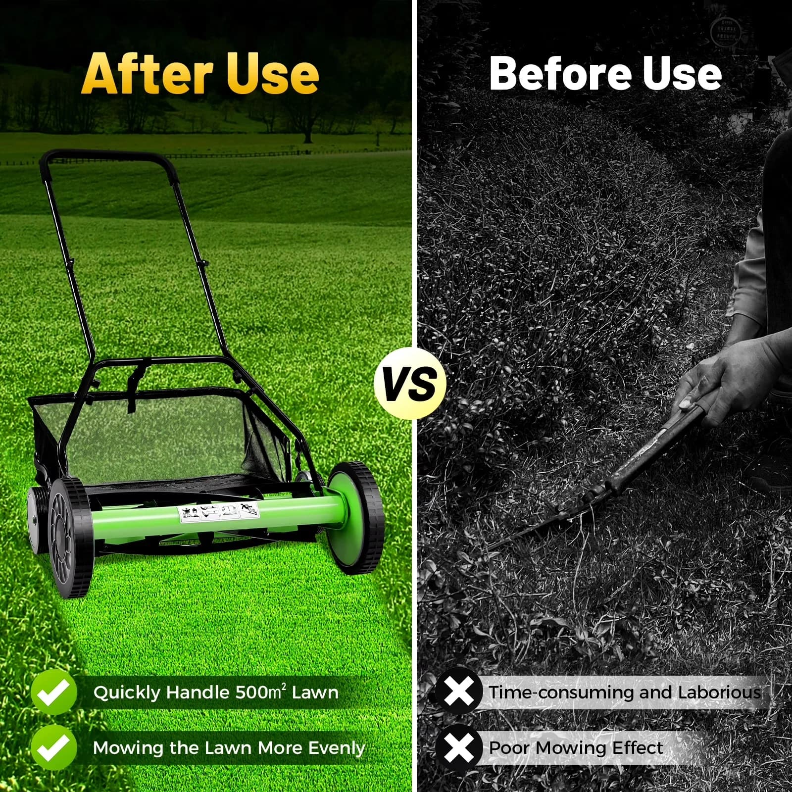 Push Mower Classic with Adjustable Height, Adjustable Speed, Fast Charge - Model F2E456