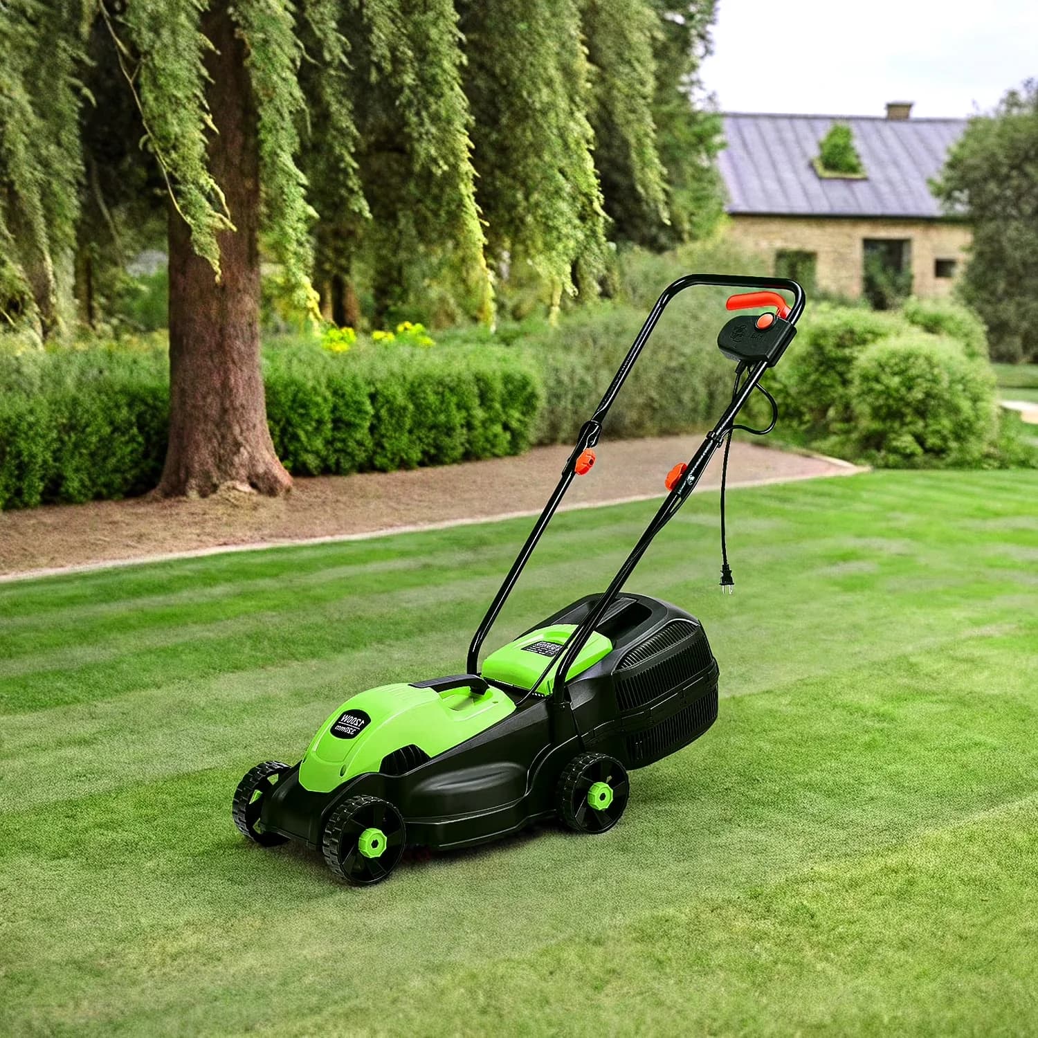 Innovative Push Mower with Adjustable Handle Bar, Folding Handle for Garden - Model 8F9E4C