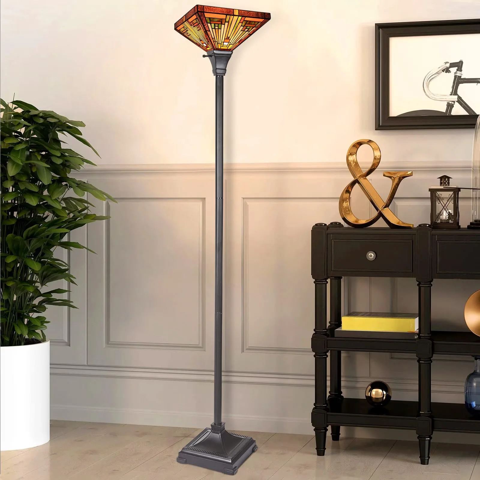 Versatile Floor Lamp with Incandescent, Torchiere Lamps - Copper Green Model DF34C3