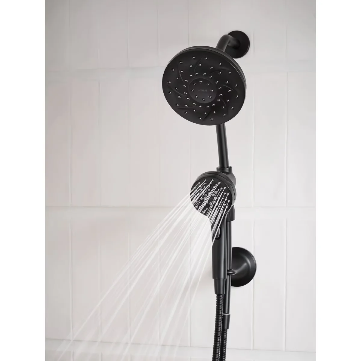 Versatile Shower Head with Handheld, Engage Six-Function Showerhead - Plastic Black Model A1011B