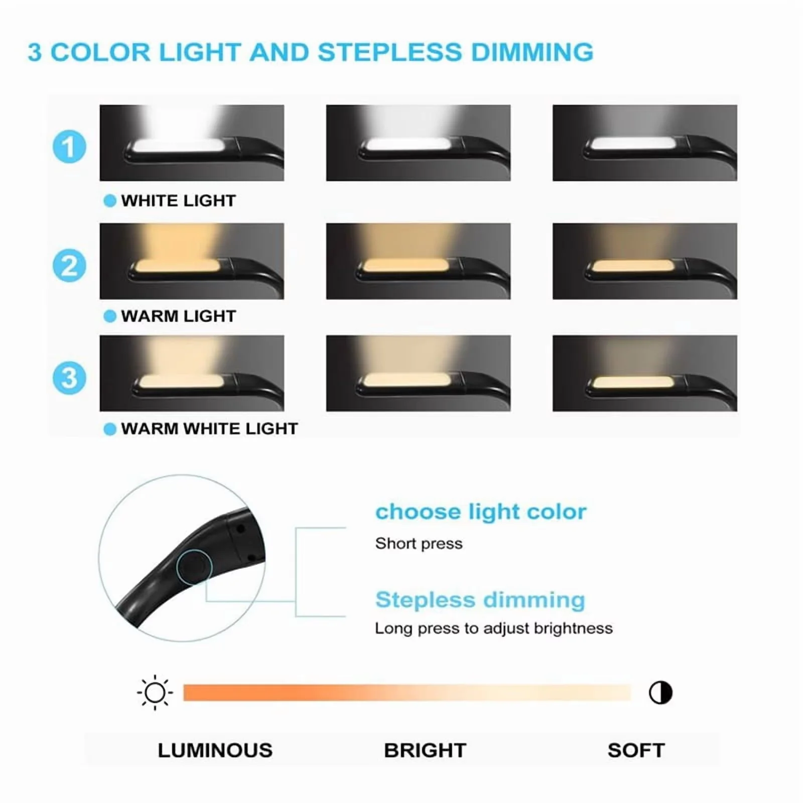 Quality Desk Lamp with LED, Battery, Energy Efficient - Silica Gel Black Model 1CD8D9