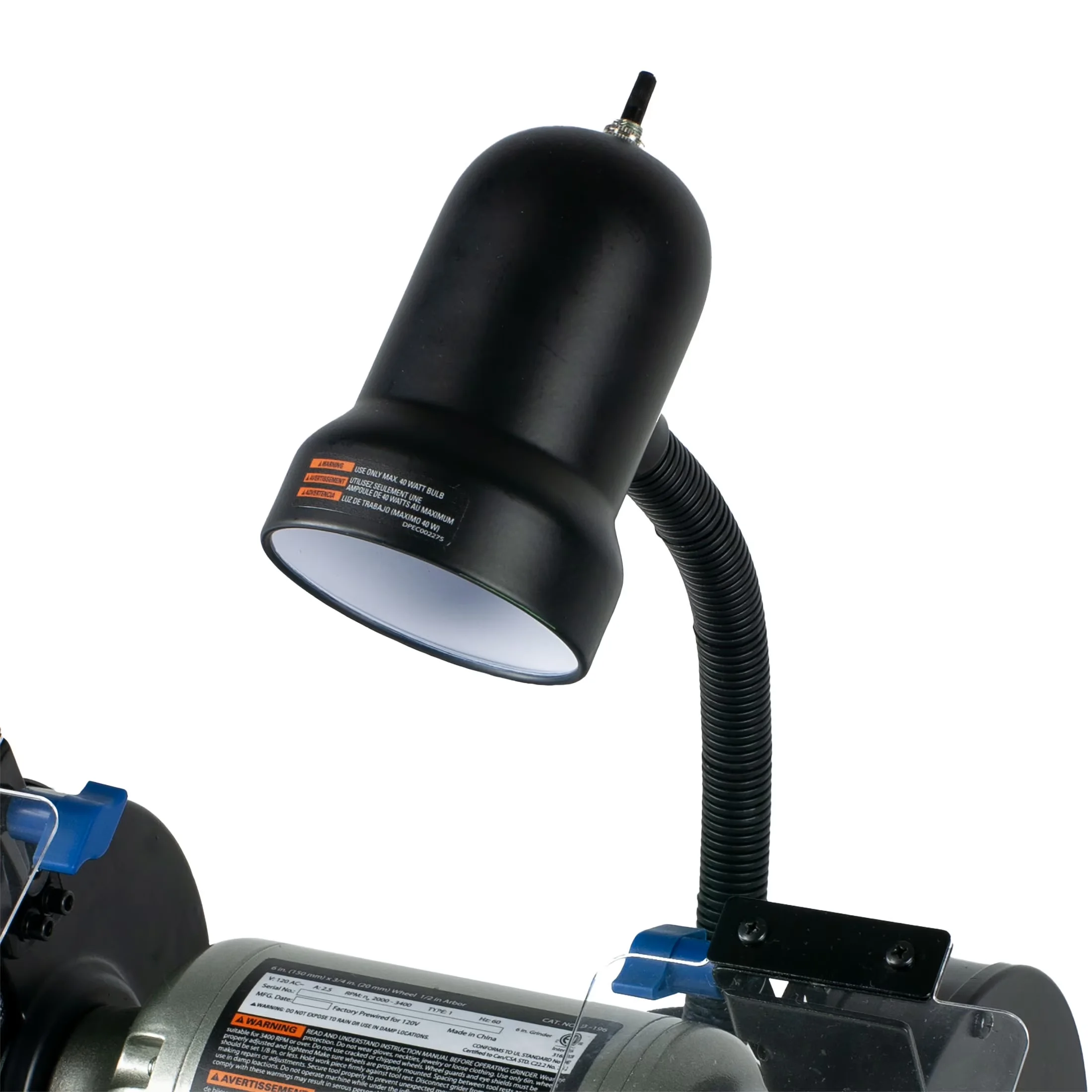 Woodworking Modern with Variable Speed, 23-196 Variable Speed 6 inch Grinder, Work Light - Silver Model 7BD645