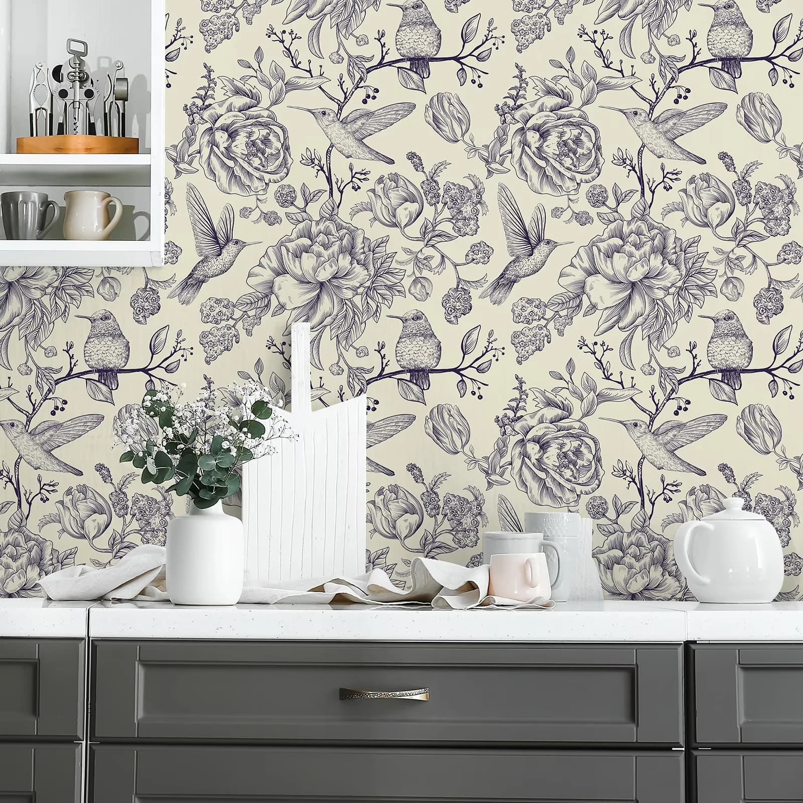 Durable Wallpaper Wall Decals Wall Covering with Waterproof, Washable, Durable - Vinyl Purple Model 756291