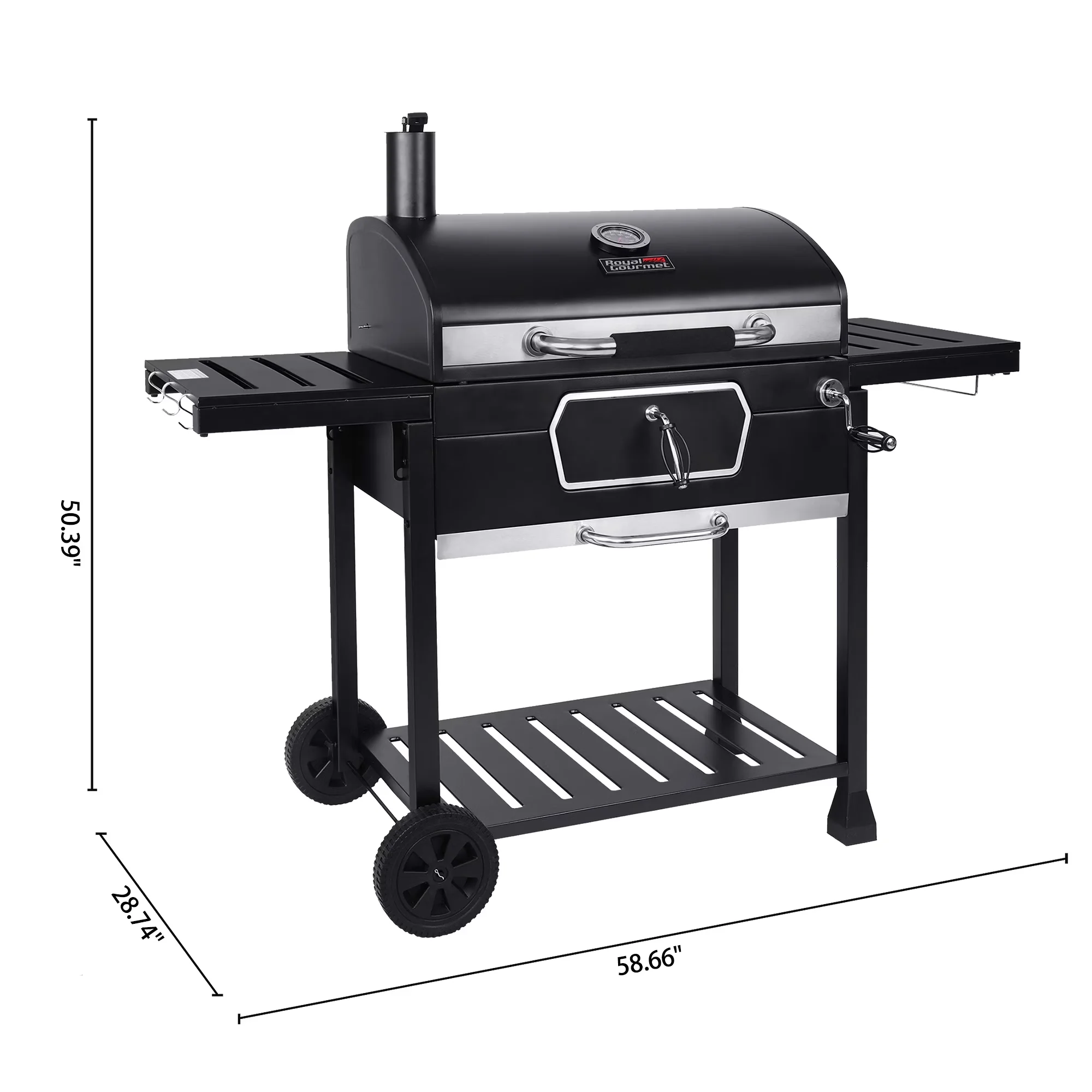 Sleek Charcoal Grill with Black, 30" Deluxe - Stainless Steel CD2030AN Model 2B3274