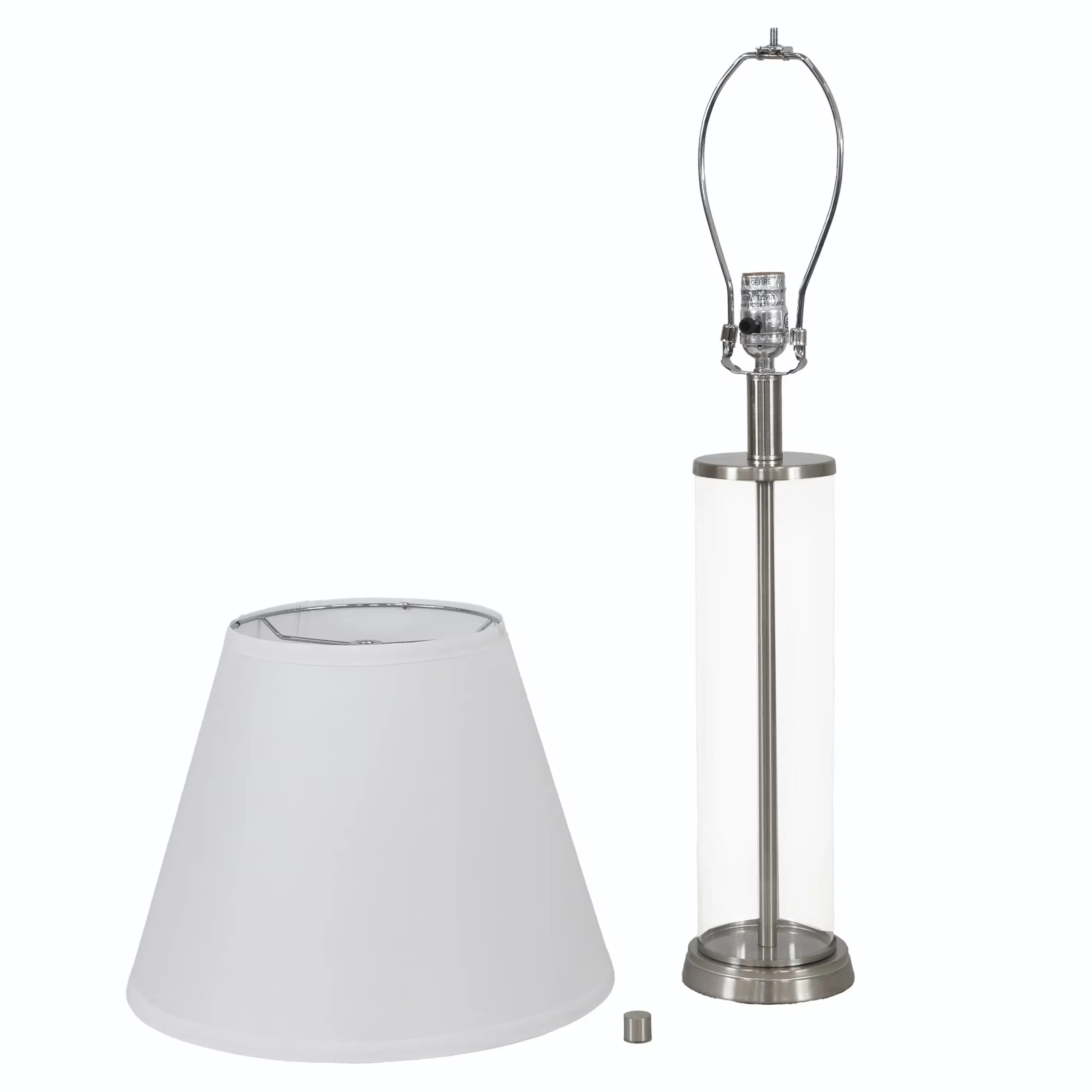 Classic Lamp Set with LED, Modern, Eco Friendly - Stainless Steel White, Silver Model 67FB20