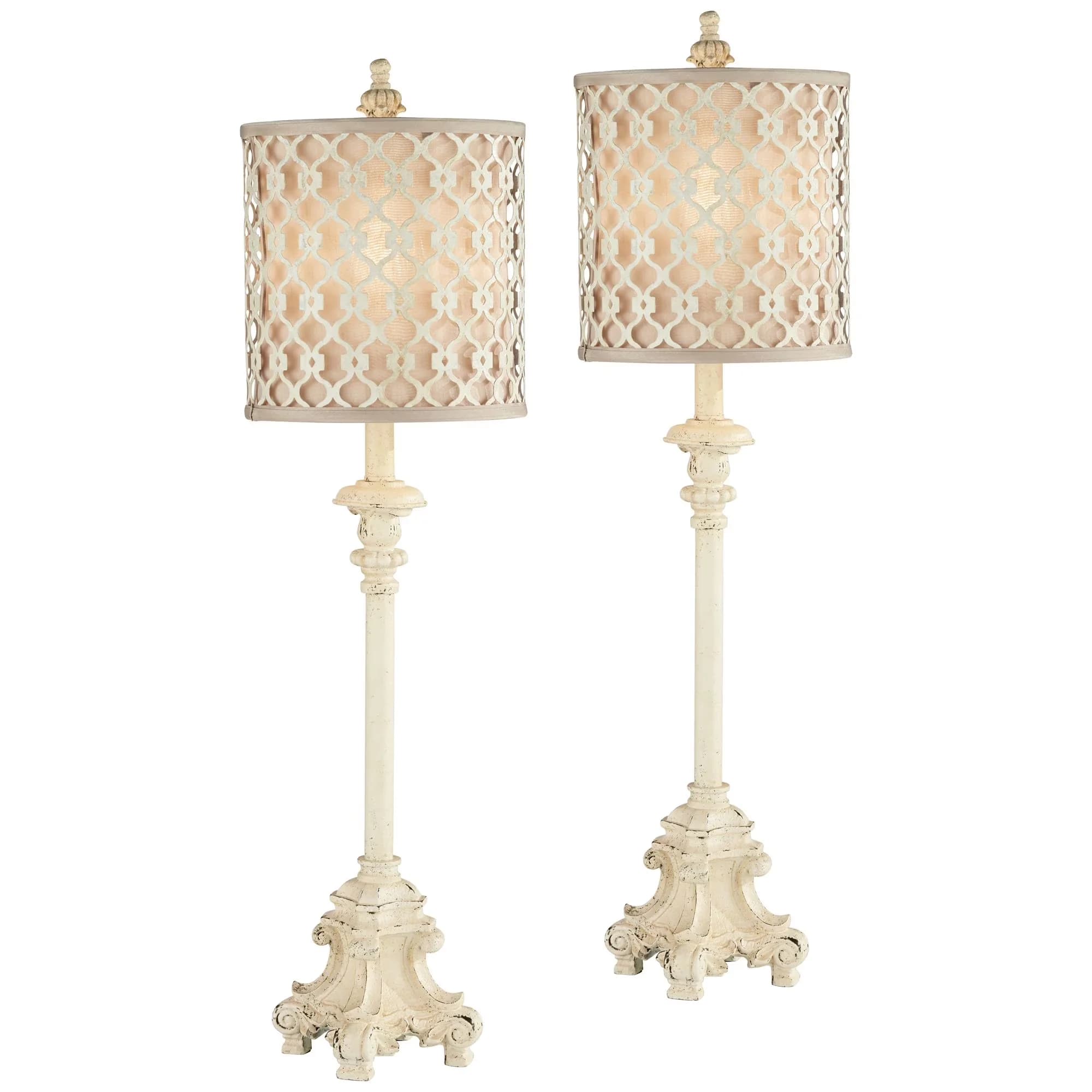 Durable Lamp Set with Incandescent - Resin White French for Everyday Use Model 4036A8