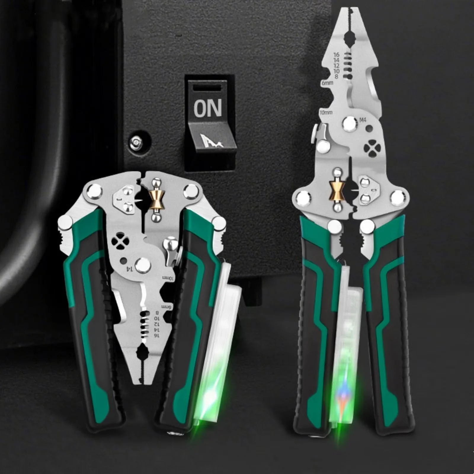 Premium Woodworking with Folding, 8 In 1 Foldable Wire Stripper - Green Model B8DC33