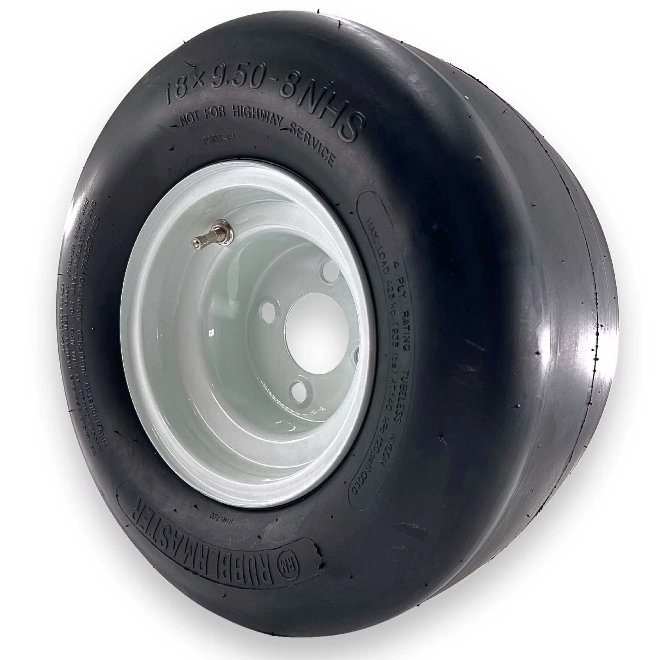 Compact Motor Home And Rv Tire with Heavy-Duty, 18x9.50-8 4 Ply Smooth 4 on 4 Stamped - Model 4FFF19