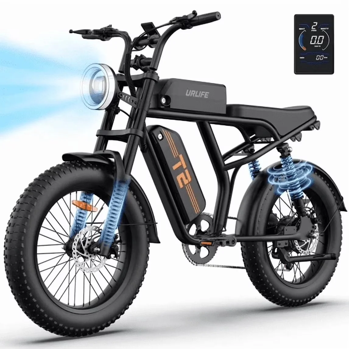 Essential Electric Bike with Battery, 1500W - Black - Compact and Portable Model 227500