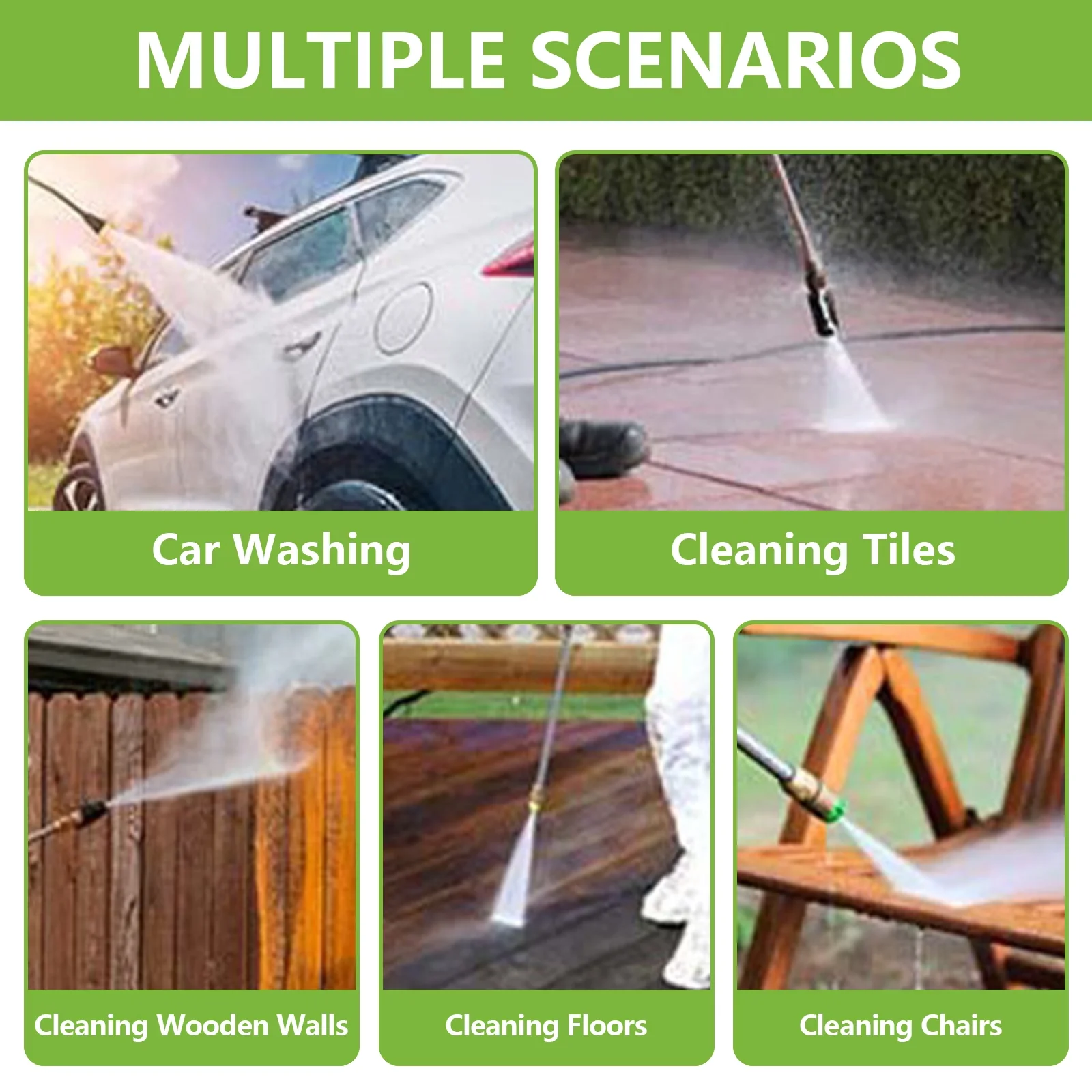 Efficient Pressure Washer with Adjustable Wand, Interchangeable Wand, Kink Free Hose - Model 56F0A3