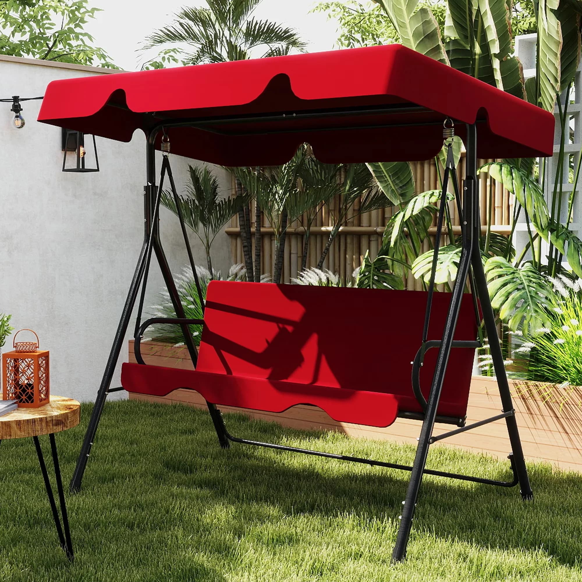 Patio Chair Versatile with Weather-Resistant, Rust Resistant, Water-Resistant - Alloy Steel Red Model D38CEB