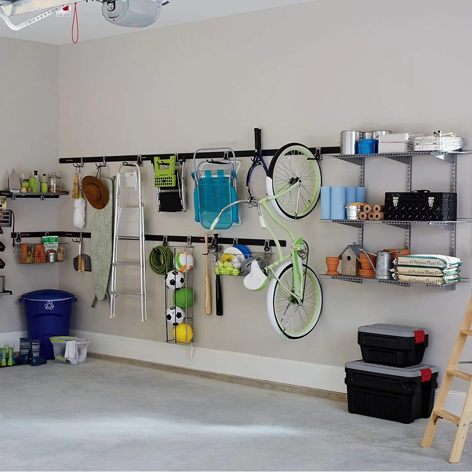 Sleek Garage Storage Supply with Easy Installation - Plastic Silver 2 Pack Model 9E8764
