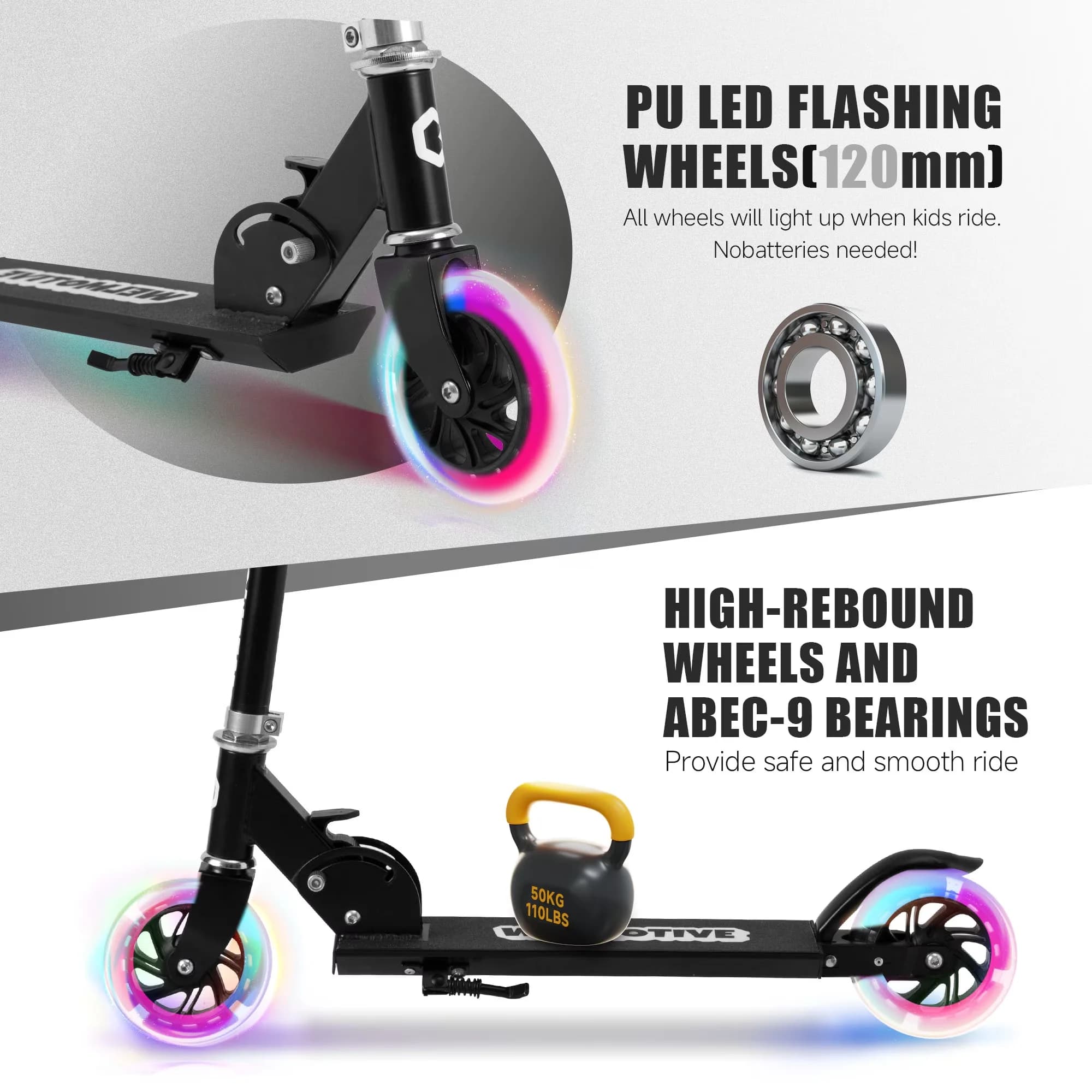 Sleek Scooter with Foldable, Portable, Lightweight - Aluminum + Iron 3-8 Model F25EFF